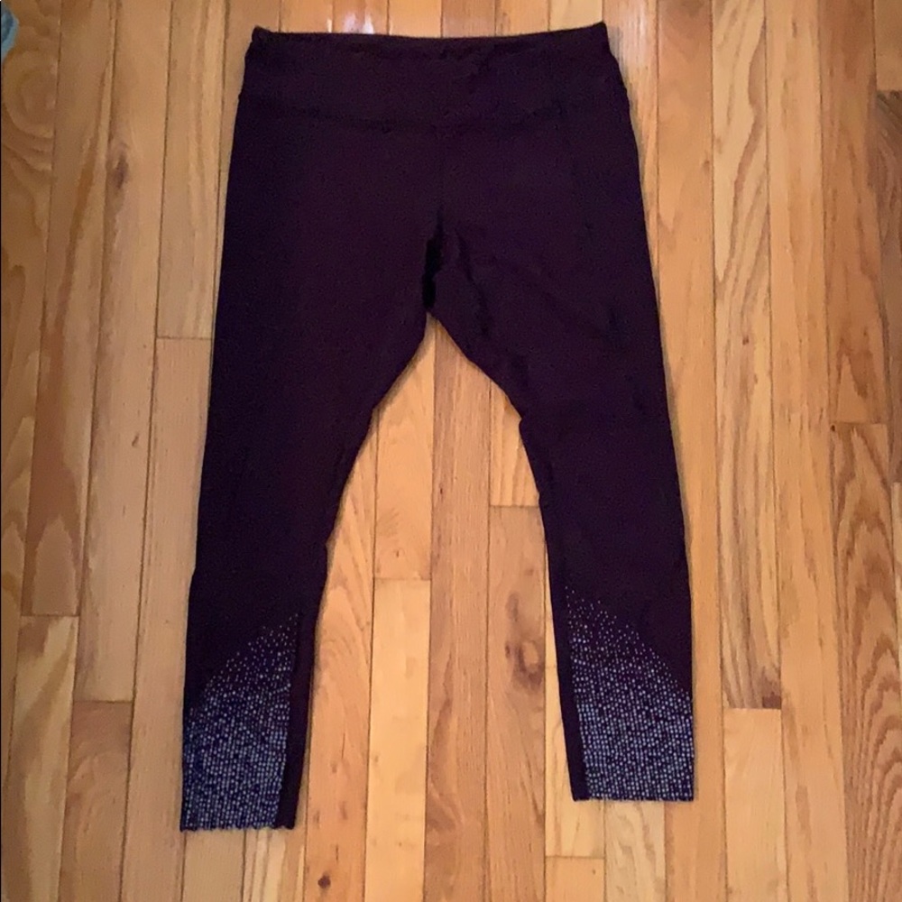 Plum Colored Lulu Lemon Crop Leggings